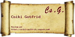 Csiki Gotfrid névjegykártya